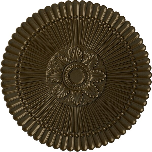 Ekena Millwork Nexus Ceiling Medallion (Fits Canopies up to 2 3/4"), Hand-Painted Brass, 30"OD x 1 1/4"P CM30NEBRS - main